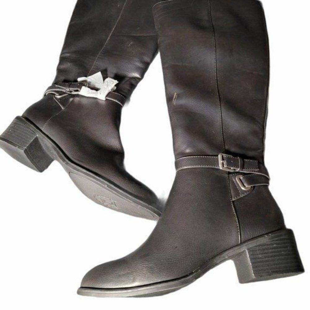 Chaps Womens Rhiannan-W Black Riding Boots Sz 6B